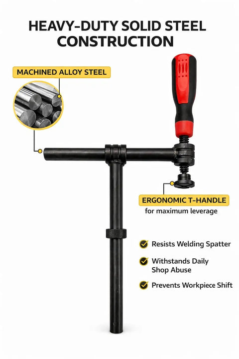 180 Degree Welding Fixture Screw Clamps For Five Eighth Inch Tables Two Pack Tough As Nails Heavy Duty Solid Steel