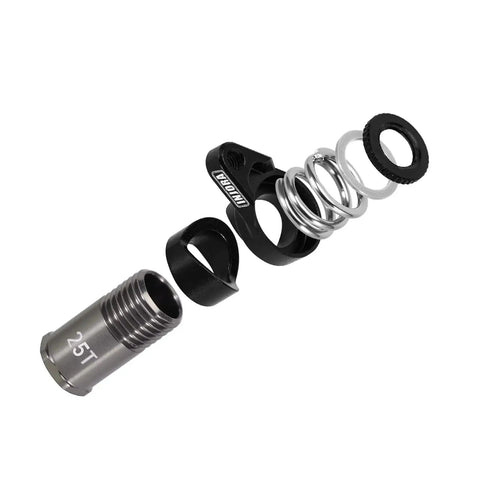 Exploded view of 25T Aluminum Servo Saver Set Replacement For Off Road RC Cars, CNC Machined Lightweight Aluminum