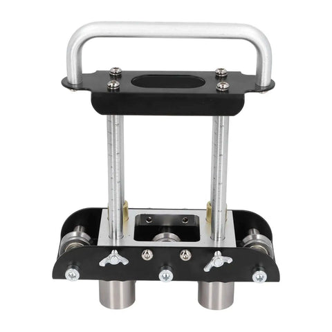 Three Station Aluminum Sheet Roller Bending Machine for metal roofing projects, front view, designed for copper, steel, and aluminum.