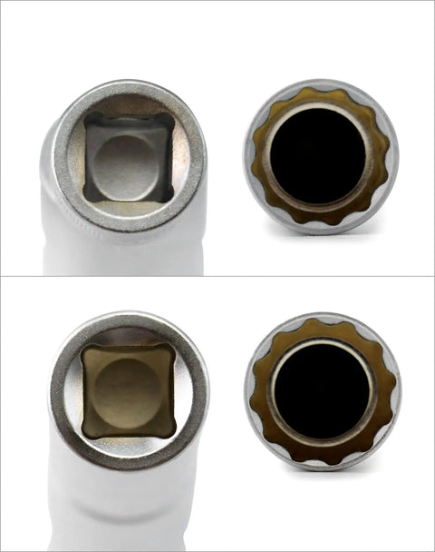 Magnetic Swivel Spark Plug Socket 14mm And 16mm Go To Thin Wall Three Eighths Inch Drive 12 Point Chrome Vanadium Steel close-up view