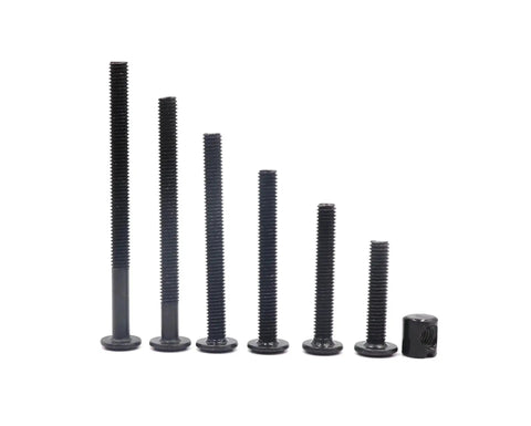 Crib Screws And Bed Frame Bolts Nuts Kit With M6 Bolts In 20 30 40 50 60 70 80mm Seven Sizes Plus Barrel Nuts For Dream On Me Delta Graco Fisher Bunk Beds Pack Of 35 Sets shown with bolts in seven sizes.