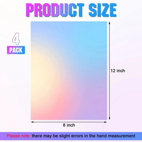 4 Pack 8x12 Inch Acrylic AB Sheets With Iridescent Radiant Color Shifting Finish, Colored Translucent Two Sided Rainbow Vibe