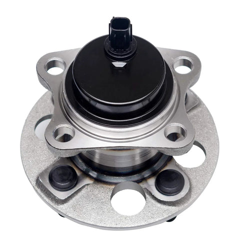 Rear Wheel Bearing And Hub Assembly For Toyota Prius C 2012 To 2019 Yaris 2006 To 2014 Scion iQ 2013 With ABS Four Stud Hub Direct Fit Replacement Premium Quality OEM Grade ABS Sensor Compatible Bolt On Replacement