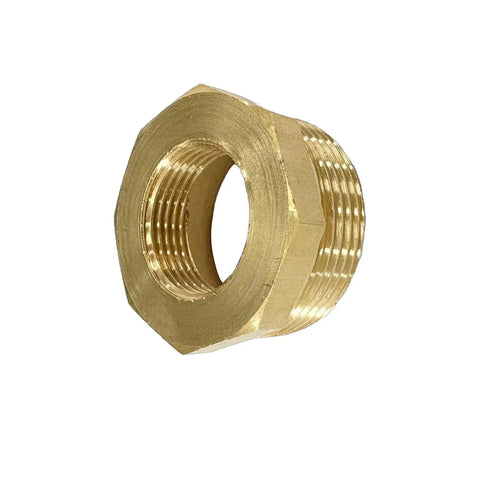 Brass Reducer Hex Bushing 1-1/4 Inch Male NPT To 3/4 Inch Female NPT Threaded Pipe Fitting Reducing Adapter for Home DIY Plumbing Projects