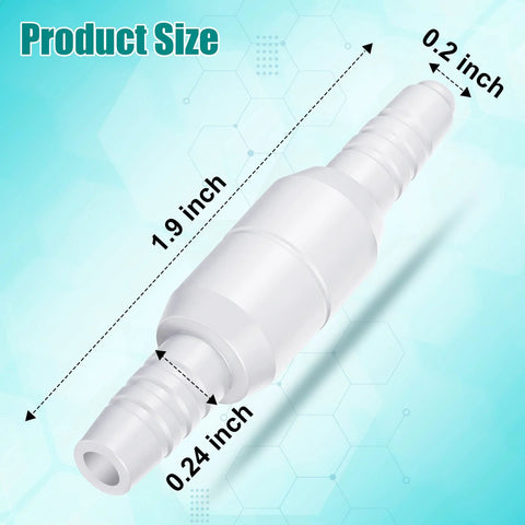 Geiserailie oxygen tubing swivel connector, 10-pack, 360° rotation, 1.9 in length, 0.24 in diameter for home concentrator