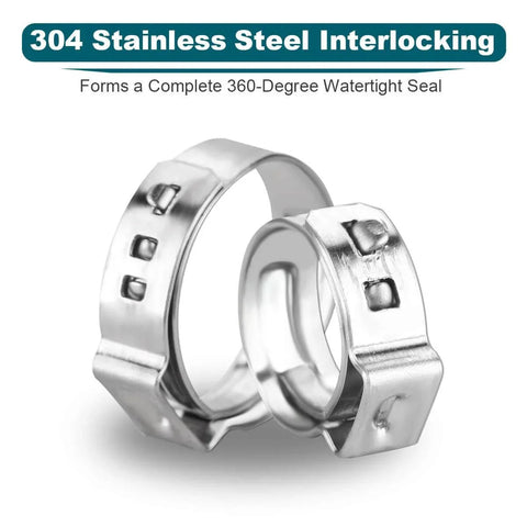 50 Pack One Half Inch PEX Cinch Clamps Stainless Steel Rings Pinch Clamps For PEX Tubing Pipe Fitting Connections Premium 304 Stainless