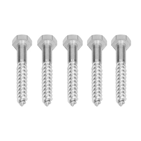 Beefy Half Thread Hex Lag Screws Self Tapping Wood Screws In A2-70 Stainless Steel For Carpentry And Wooden Structures, M8x60mm