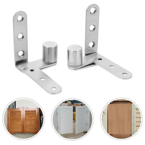 Heavy Duty Stainless Steel Door Pivot Hinges With Automatic Rebound For Hidden Doors Cabinets And Bookcases, pack of 2