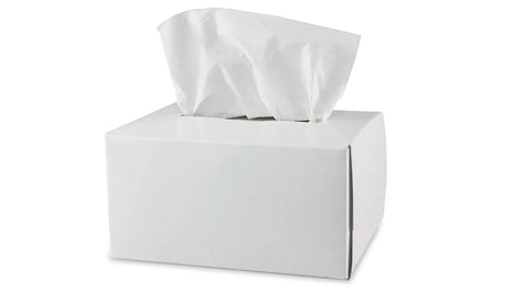 White tissue box packaging for 300 Pack Lens Cleaning Tissues For Eyewear And Optics LCS10 LCS20 Refills