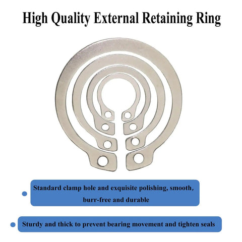 210 Pcs 304 Stainless Steel External C Clips Set For Shafts And Cylinders 8mm To 36mm Retaining Snap Ring Assortment Kit