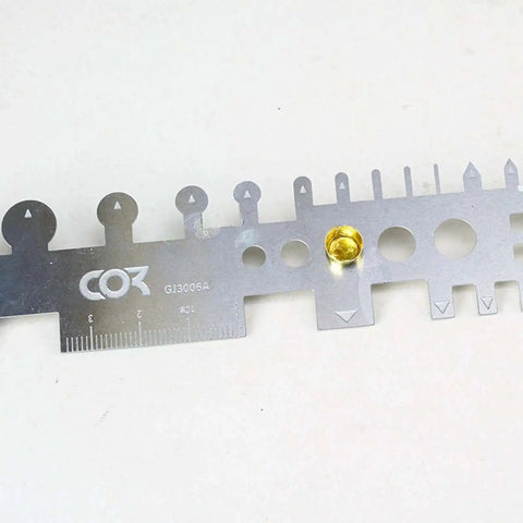 Pro DIY Metal Bender Kit For Sheet Metal And Tubes with folding tool and auxiliary bending tools, close-up of metal gauge detail