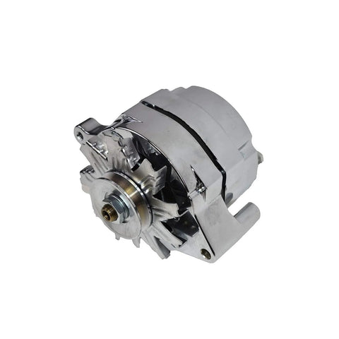 Front view of 1G Style High Output 110 Amp Alternator for Ford 1965 1989 V6 and V8 Models 1 Wire 10SI Compatible with Single Groove Drive Belt