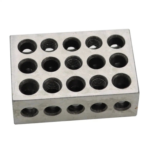 Matched Pair 1 2 3 Inch Machinist Setup Blocks With 23 Holes Precision Ground For Accurate Squaring And Layout Jecoupoon 0.0002 Inch Increments HRC 57 To 62 Flatness And Parallelism Within 0.0003 For Tight Repeatable Measurements, side view showing holes