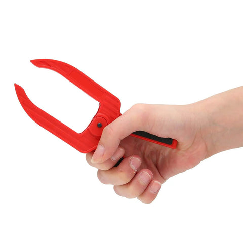Grippy Woodworking Spring Clamp With Long Flat Nose For Precise Glue Ups And Fixture Work Plastic Handle Heavy Duty Metal Spring