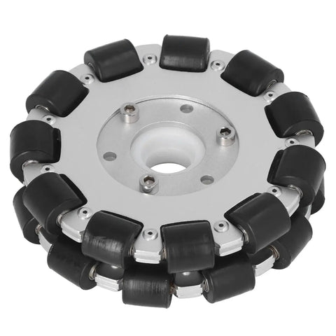 Double Aluminum Omni Wheel 127mm Premium Omni Directional Wheel With 360 Degree Rotation For Robot Replacement Parts Featuring 22 Rubber Rollers And 30kg Load Capacity