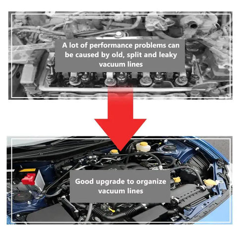Comparison of old and new vacuum lines highlighting upgrade benefits, suitable for Half Inch ID To Three Quarter Inch OD Heavy Duty Food Grade Silicone Tubing For High Temp Use Vacuum Air Water Transfer Hose FDA Compliant USDA Approved 3.28 Ft Length.