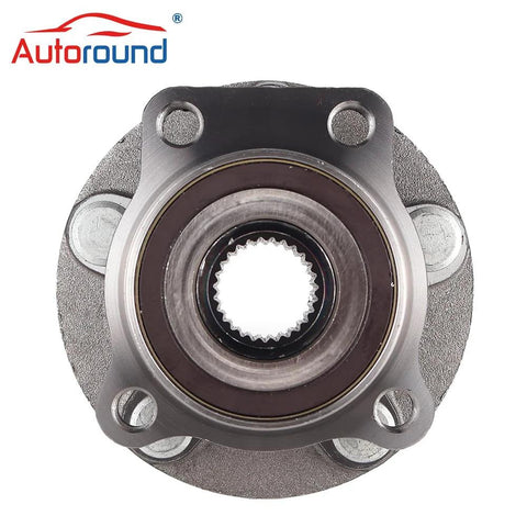 Front view of Front Wheel Hub Bearing Assembly For Subaru Forester Crosstrek Impreza And XV Crosstrek 5 Lug ABS OEM Quality Replacement