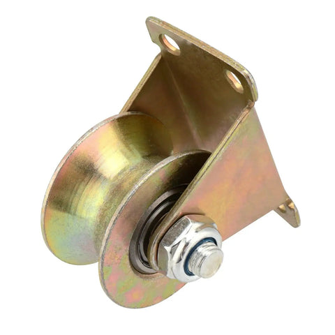 6 Pack 2 Inch U Groove Wheel Pulley Kit With Steel U Type Track Wheel Rigid Caster With Bracket For Inverted Track Sliding Gate Rollers