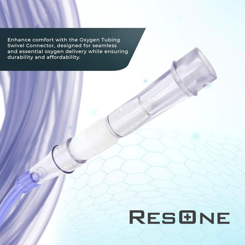 ResOne oxygen tubing swivel connector, 5-pack; clear plastic male/female hose connectors