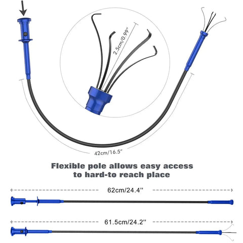 Magnetic Four Claw Grabber Tool With Bendable Hose Reacher And LED Lights Flexible Long Reach Workhorse for litter pick up