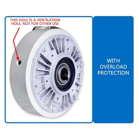 6 Nm Magnetic Powder Brake DC 24V Hollow Shaft 1000 RPM Unwinding Tension Control with ventilation feature