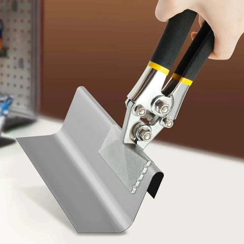 Two In One Metal Bending Pliers Set With Straight And Curved Jaw For Stainless Steel 6.35mm Sheet Metal Bender in use