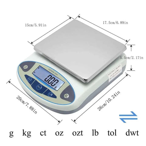 Pro Grade Digital Precision Balance 5000g By 0.01g Lab Scale For Jewelry Kitchen Science And Industrial Use With Stainless Steel Pan