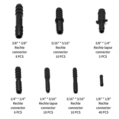 All In One Vacuum Hose Connector Kit for Automotive Tools with various sized barbed quick connect fittings displayed.