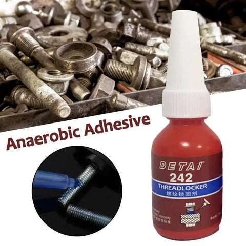 1Pc 10G Thread Lock Glue For Screws, Oil Resistant Anaerobic Adhesive, Medium Strength Threadlocker For Metal Fasteners bottle