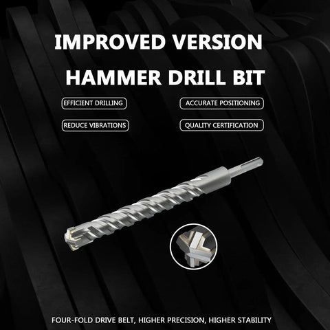 1 Inch Diameter 10.24 Inch SDS Plus Rotary Hammer Drill Bit For Masonry And Concrete Four Cut Design For Faster Drilling