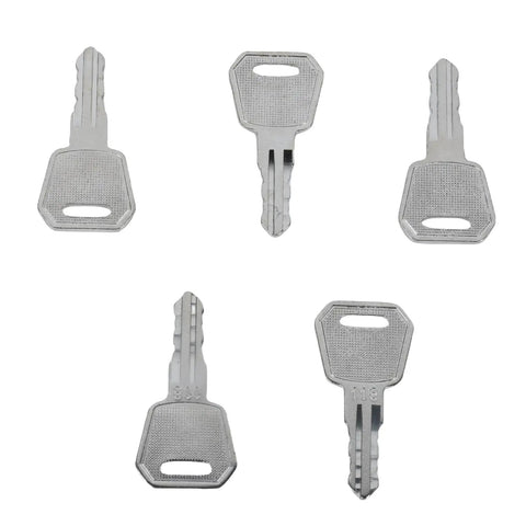 Five Pack Replacement Keys 118 For Big Joe Electric Pallet Jacks E30 EZ30 EPT20-15ET EPT20-18EA ES10-10ES ES10-10MM ES10-22DM ES10-22MM JX1 JX2 Direct Fit Easy Install displayed in flat layout.