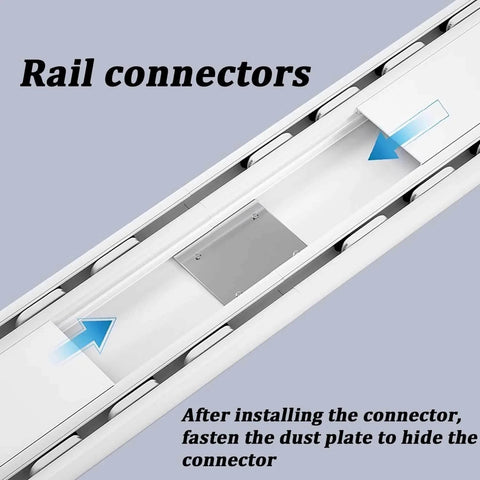 Heavy Duty Double Row Ceiling Curtains Track Silent Curtain Rail For Ceiling Double Track with connectors shown