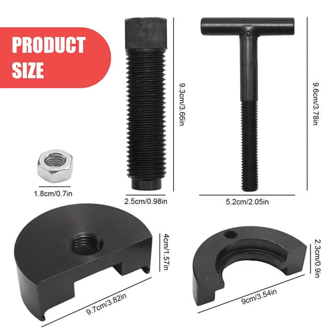 Front Bearings Puller Removal Tool Kit for Eaton Fuller Transmissions RR1014TR RR1013TR with dimensions, black steel parts