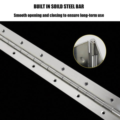 20 Inch Stainless Steel Piano Hinges Two Pack Continuous Heavy Duty Hinges With 0.04 Inch Leaf Thickness And 1.2 Inch Open Width detail view