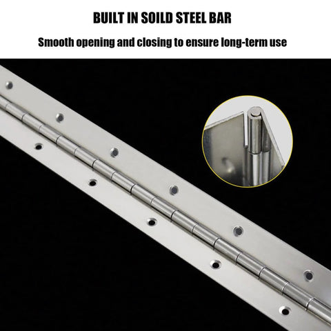 Piano hinge, 18-inch stainless steel continuous hinge with polished finish, heavy-duty