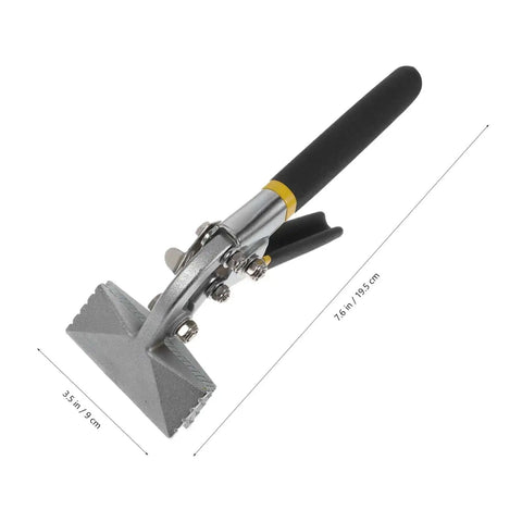 Duckbill Pliers For Sheet Metal Bending With Non Slip Grip Standing Seam Roofing Tool Pro Grade Hand Seamer, side view with measurements