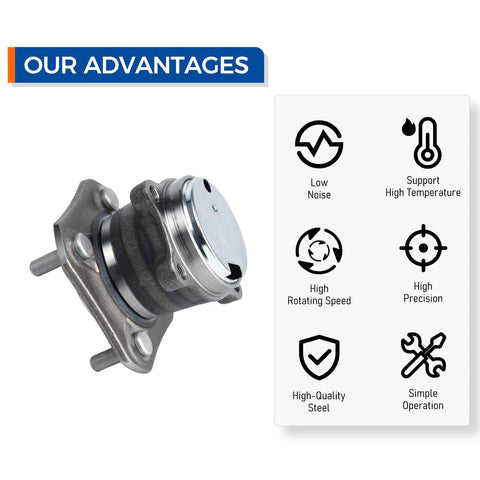 Rear Wheel Hub And Bearing Assembly Fits 2007 To 2012 Nissan Sentra 2.0L L4 With 4 Wheel ABS Replacement Durable OE Like