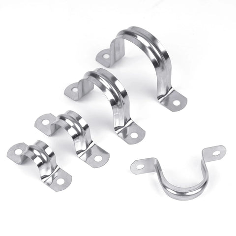 RGFXA 3/4 inch stainless steel conduit clamps, 2-hole U brackets for pipe fixing on surfaces, set of 5