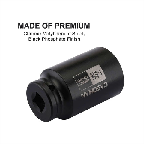 Beefy Half Inch Drive 6-Point Deep Impact Socket 1-5/16 Inch SAE Cr-Mo High Torque For Axle Shaft Nuts, front view