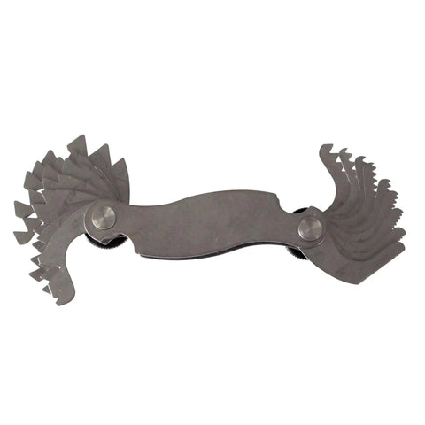 Screw Pitch Gauge Set With 18 Leaves 0.5 To 7.0 Mm Pitch Metric Thread Gage Tool In Hardened Steel For Machinery Automotive And General Fasteners