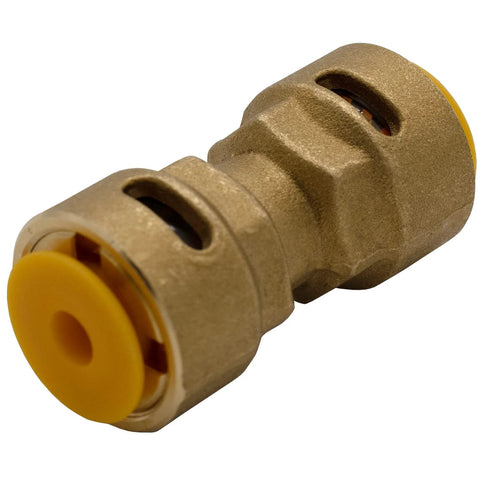 Brass HVAC quick-connect coupler SB1, 3/8 in, yellow plastic insert