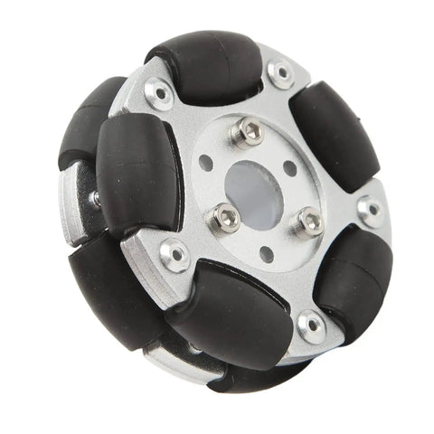 Omni Directional Robot Wheel 60mm Aluminum Alloy Replacement Wheel With 360 Degree Free Rolling And 10 Rubber Rollers For Anti Slip