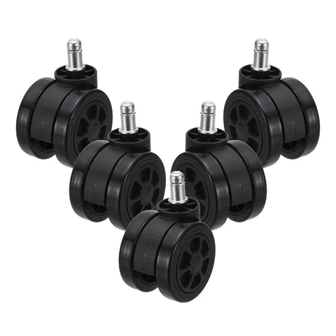 3 Inch Office Chair Wheel Replacement 5 Pack With 7/16 Inch By 7/8 Inch Universal Stem Suitable For Wood Floors And Carpet 154 Lb Load Per Wheel