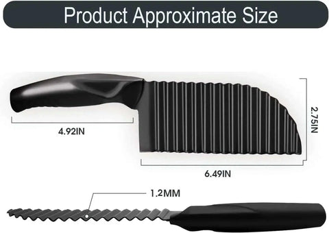 Crinkle Potato Cutter Must Have 11.8 Inch Long By 2.9 Inch Wide Stainless Steel Wave Slicer For French Fries Handheld Chopper