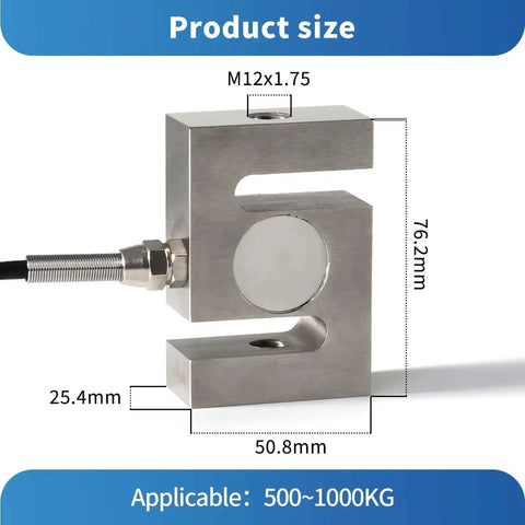 Pro Grade High Precision Load Cell With Indicator For Tension And Compression Weight Sensing On Scales, 0 To 1000Kg Range