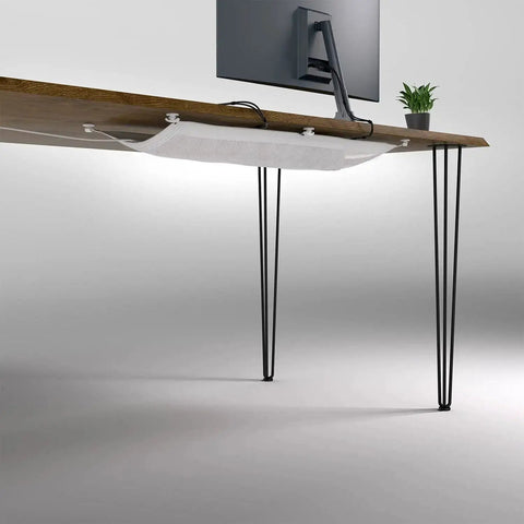 Under Desk Cable Management Net Flexible Wire Organizer Tray White Keeps Cables Neat And Cable Chaos Out Of Sight