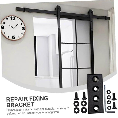 Barn Door Track Mending Plates Set For Easy Fixes Flat Plate Track Connector Brackets And Straight Repair Plates for installation