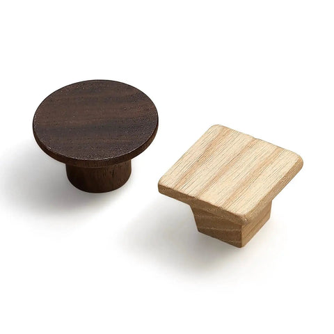 Wooden Cabinet Door Handles Four Pack Minimalist Single Hole Drawer Pulls For Wardrobes Modern High Quality Wood Construction