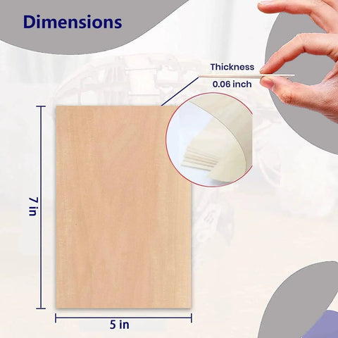 Unfinished Basswood Sheets Set For Crafts 18 Pcs 5x7 Inches 1.5mm Thick Ideal For DIY Projects Painting Drawing Laser Engraving Burning And CNC Cutting Perfect For DIYers And Pros