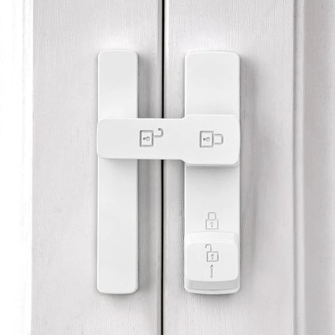 White 180 Degree Barn Door Lock With Dual Locking System And Hidden Screws Zinc Alloy Flip Gate Latch Hardware Installed